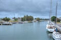 Boats mooring at Moyne river at Port Fairy, Australia