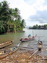 Boats on the Batang Arau River in Padang, West Sumatra