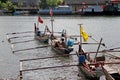 Boats on the Batang Arau River in Padang, West Sumatra Royalty Free Stock Photo