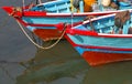 Boats on the Batang Arau River in Padang, West Sumatra Royalty Free Stock Photo