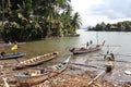 Boats on the Batang Arau River in Padang, West Sumatra