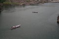 Boats in Narmada river carrying tourists and pilgrims