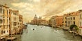 Boats navigating in the Grand Canal with church of Santa Maria della Salute, Venice, Italy Royalty Free Stock Photo