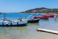 Boats near Ouranopolis, Mount Athos Royalty Free Stock Photo