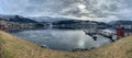 Boats near pier in Hardangerfjord in Norway