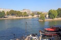 Boats near Pont Neuf and Ile de la Cite in Paris, France