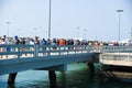 Boats ocean sea way to island on beach people pattaya city