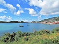 Boats on the ocean in St. Thomas, US Virgin Islands Royalty Free Stock Photo