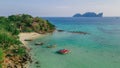 Boats in the ocean at the tropical island. Thailand. Asia. Phi Phi. Sunny day Royalty Free Stock Photo