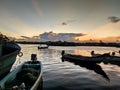 Boats parked at N4 beach kasimedu