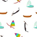 Boats pattern, cartoon style