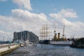 Boats at Penns Landing, in Philadelphia, Pennsylvania