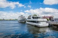 Boats at Penns Landing, in Philadelphia, Pennsylvania