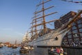 Boats with people at Sail Amsterdam