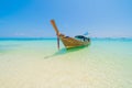 Boats in Phi Phi, Maya beach with blue turquoise seawater, Phuket island in summer season in travel holiday vacation trip. Andaman Royalty Free Stock Photo