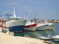 boats on a pier at summer