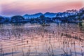 Boats Reflection Sunset West Lake Reflection Hangzhou Zhejiang China Royalty Free Stock Photo