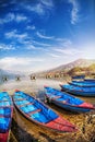 Boats in Pokhara lake Royalty Free Stock Photo