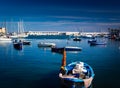 Boats in the port in Bari Italy