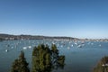 The boats in the port and the city Royalty Free Stock Photo