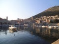 Boats in a port in Dubrovnik.