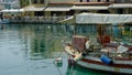 boats in a port in a Greek city in Crete