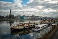 Boats at the port in Maastricht Royalty Free Stock Photo