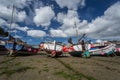 Boats in porthleven harbour Royalty Free Stock Photo