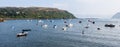 Boats at Portree harbor in Skye, Scotland