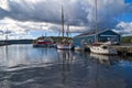 Boats on the quay at the port of halden Royalty Free Stock Photo