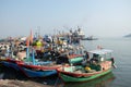 Boats at Qui Nhon Fish Port, Vietnam in the morning.