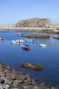 boats in a quiet port in Cudillero, Spain Royalty Free Stock Photo