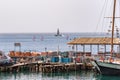 Boats in the Red Sea harbor at Eilat in southern Israel