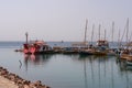 Boats in the Red Sea harbor at Eilat in southern Israel