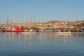 Boats in the Red Sea harbor at Eilat in Israel