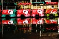 Boats reflected in water