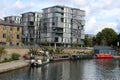 Boats on Regent`s Canal at London King`s Cross