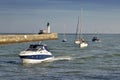 Boats returning to the port of Les Sables d`Olonne in France