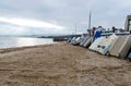 Boats at Rhos on Sea Royalty Free Stock Photo