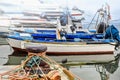 Boats on Ria formosa from Fuzeta anchored in the harbor