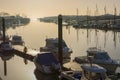 Boats on river Arun at Littlehampton, Sussex, England Royalty Free Stock Photo