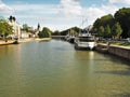 Boats on the River Aura at Turku, Finland Royalty Free Stock Photo