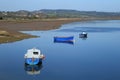 Boats on the river Axe estuary Royalty Free Stock Photo