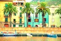 Boats on the river, Bosa, Sardinia Royalty Free Stock Photo