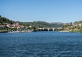 Boats and river cruise boat docked at Marina Entre os Rios on river Douro