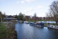 Boats on the River Kennet in Newbury, Berkshire in the United Kingdom