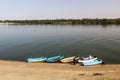 Boats at the river Nile in Abri, Sud Royalty Free Stock Photo