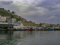 Boats on the river in the small coastal town of Looe in Cornwall