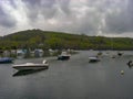 Boats on the river in the small coastal town of Looe in Cornwall