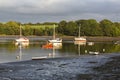 Boats on river Teifi, Wales Royalty Free Stock Photo